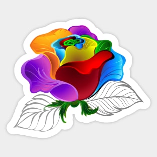 Rainbow rose bud ( Rainbow roses ) Sticker